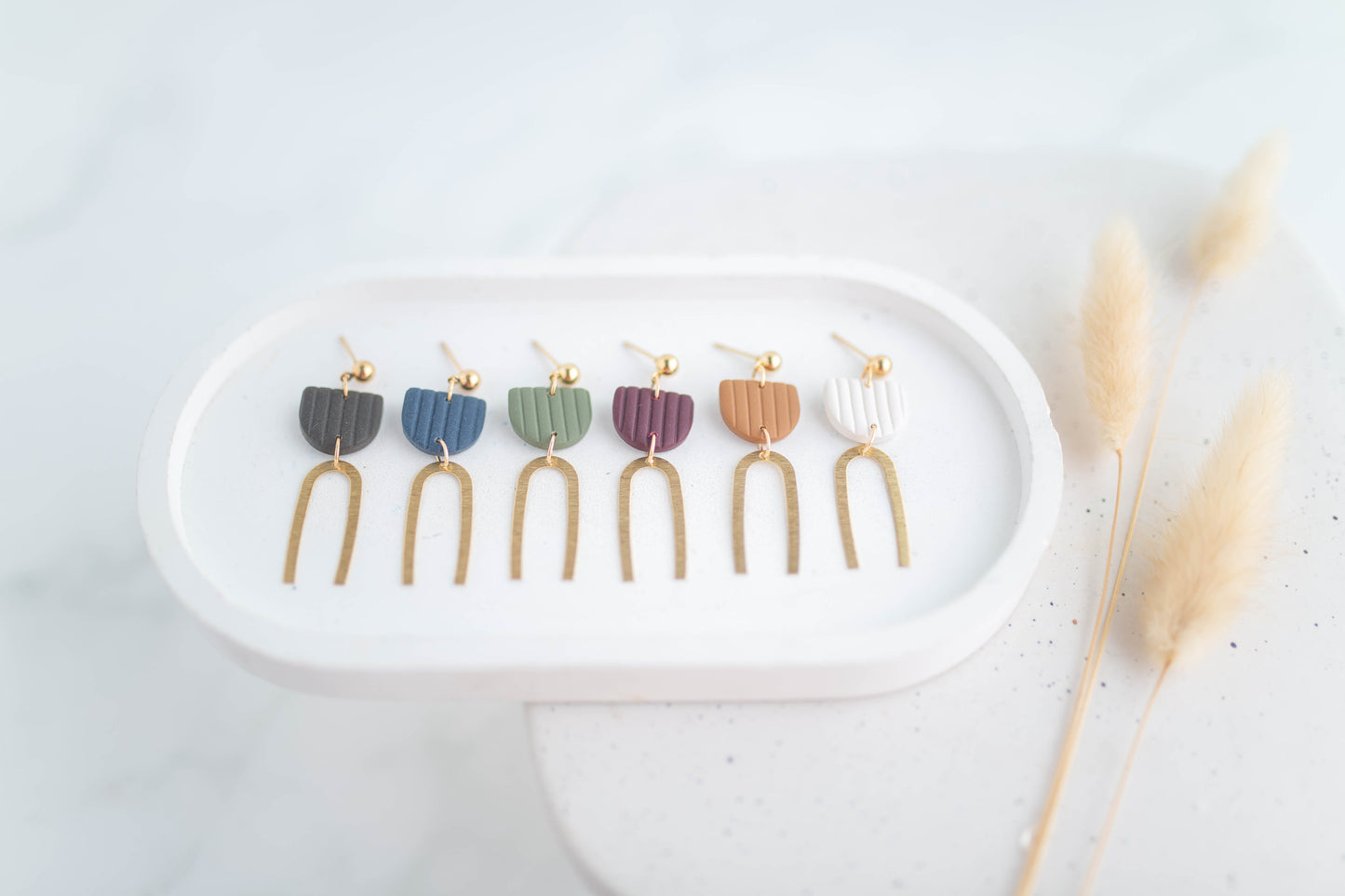 Clay Earrings | Mini Arch Dangles | Autumn Edit