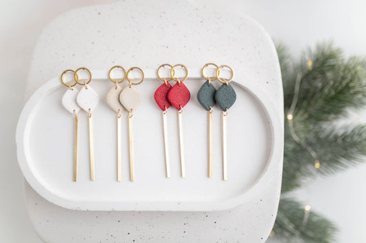 Clay Earrings | Festive Simple Dangles | Merry+Bright Collection