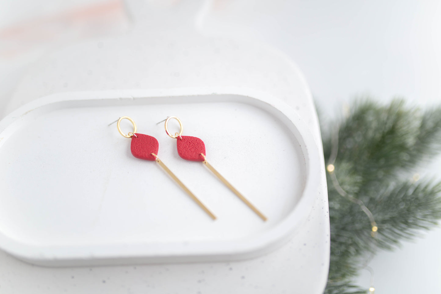 Clay Earrings | Festive Simple Dangles | Merry+Bright Collection