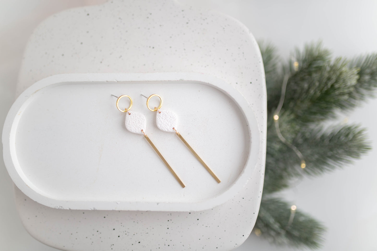 Clay Earrings | Festive Simple Dangles | Merry+Bright Collection