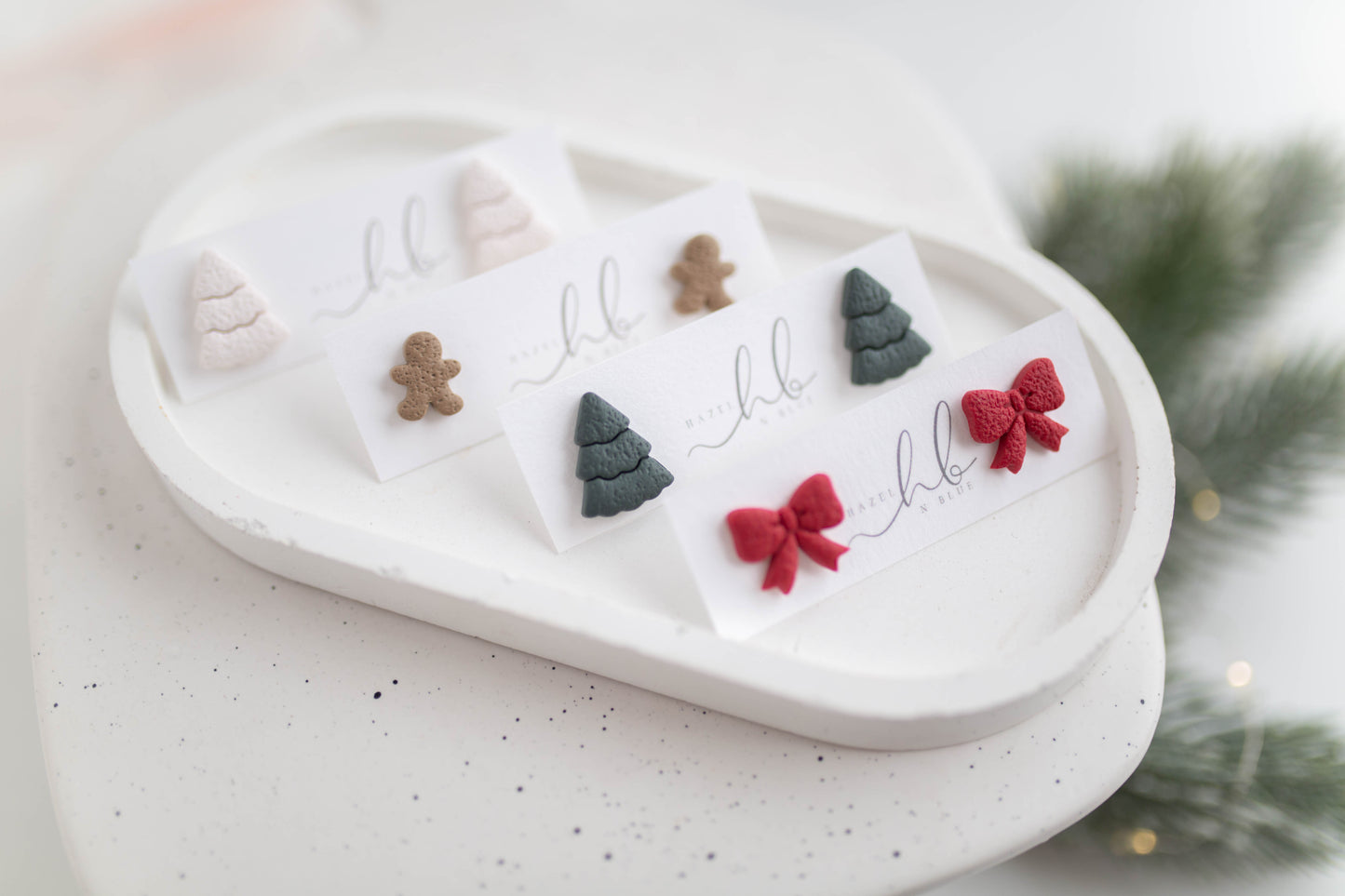 Clay Earrings | Festive Studs | Merry+Bright Collection