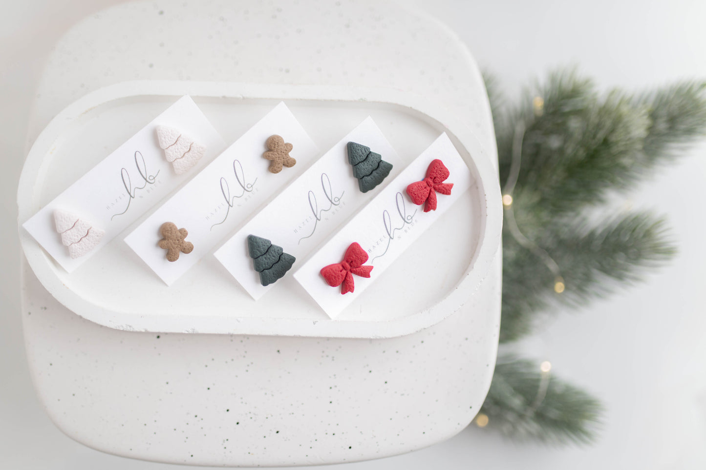 Clay Earrings | Festive Studs | Merry+Bright Collection