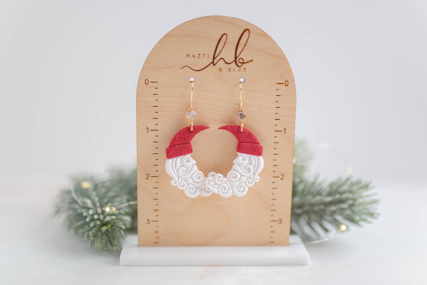 Clay Earrings | Santa Moon Dangles | Merry+Bright Collection