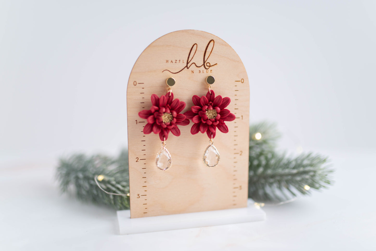 Clay Earrings | Poinsettia Dangles | Merry+Bright Collection