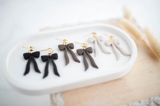 Clay Earrings | Bows | Pumpkin Patch Collection