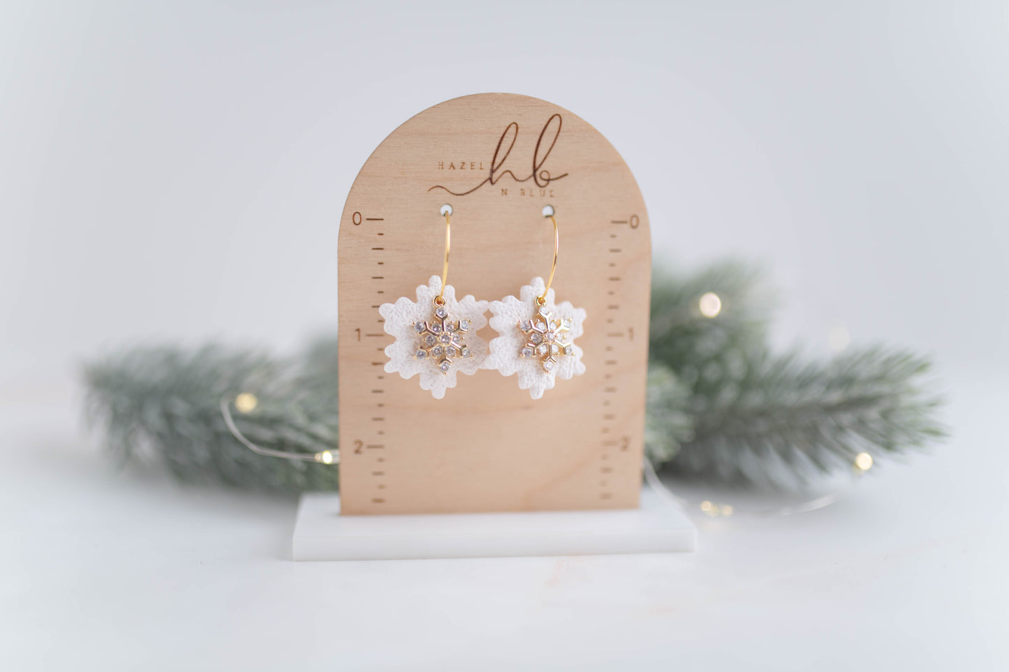 Clay Earrings | Snowflake Mini Hoops | Merry+Bright Collection