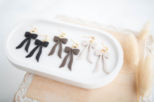 Clay Earrings | Bows | Pumpkin Patch Collection