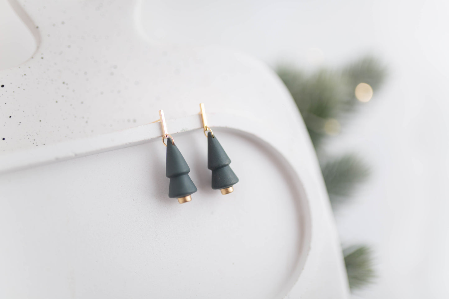 Clay Earrings | Mini Tree Dangles | Merry+Bright Collection