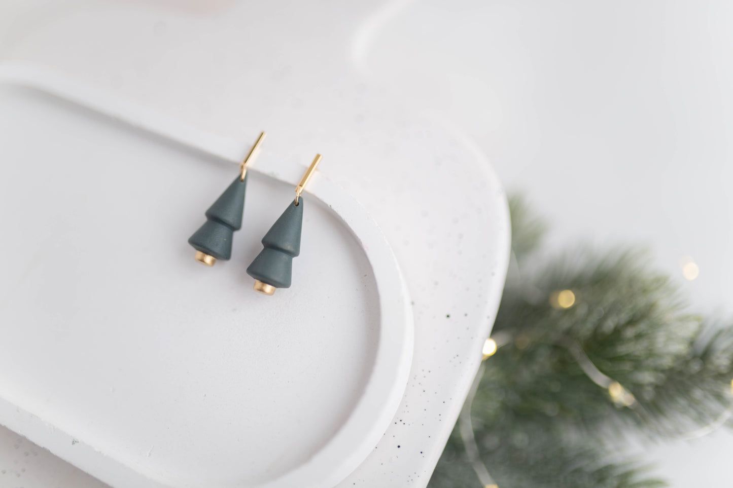 Clay Earrings | Mini Tree Dangles | Merry+Bright Collection