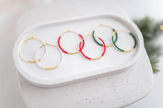 Beaded Earrings | Festive Hoops | Merry+Bright Collection