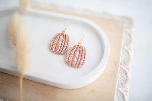 Clay Earrings | Floral Pumpkin Hoops | Pumpkin Patch Collection