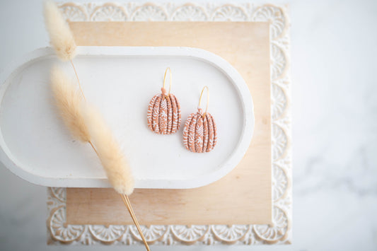 Clay Earrings | Floral Pumpkin Hoops | Pumpkin Patch Collection