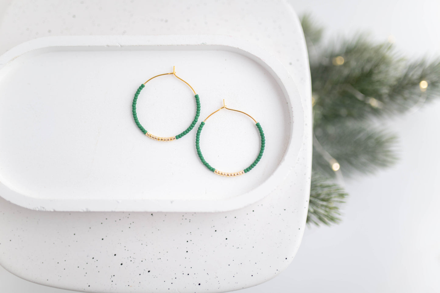 Beaded Earrings | Festive Hoops | Merry+Bright Collection