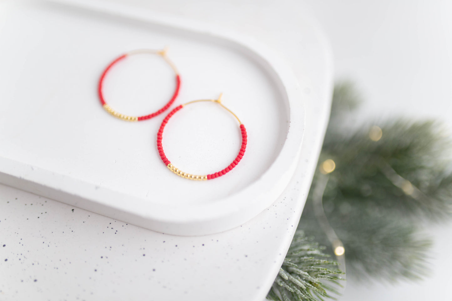 Beaded Earrings | Festive Hoops | Merry+Bright Collection