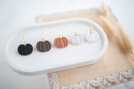 Clay Earrings | Pumpkin Hoops | Pumpkin Patch Collection