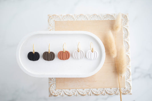 Clay Earrings | Pumpkin Hoops | Pumpkin Patch Collection