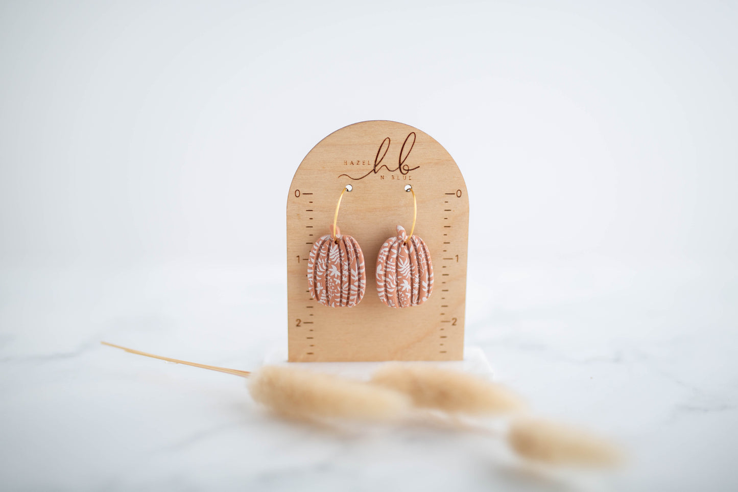 Clay Earrings | Floral Pumpkin Hoops | Pumpkin Patch Collection