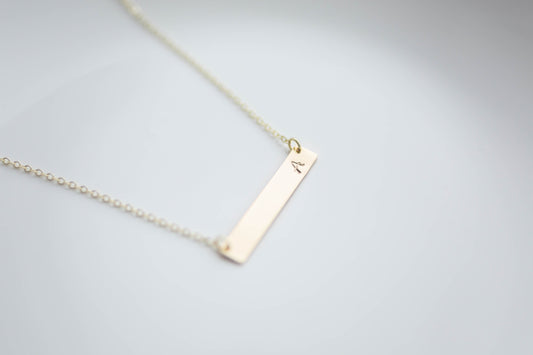 Stamped Jewelry | Initial Bar Necklace | Mother's Day Collection