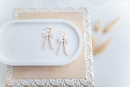 Clay Earrings | Bow Dangles | Sweetheart Collection