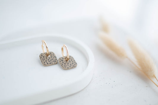 Clay Earrings | Square Huggie Hoops | Wild Love Collection