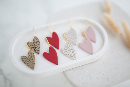 Clay Earrings | Heart Hoops | Wild Love Collection