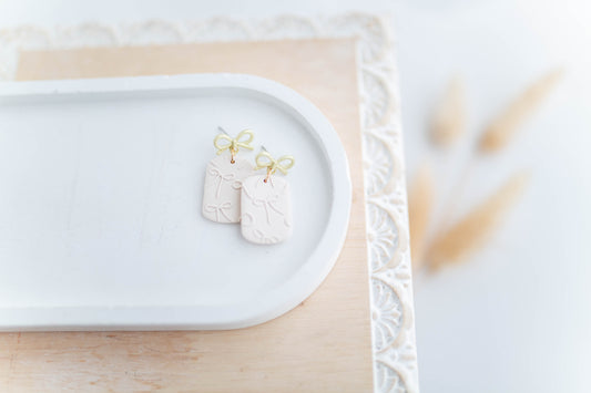 Clay Earrings | Ribbon Dangles | Sweetheart Collection