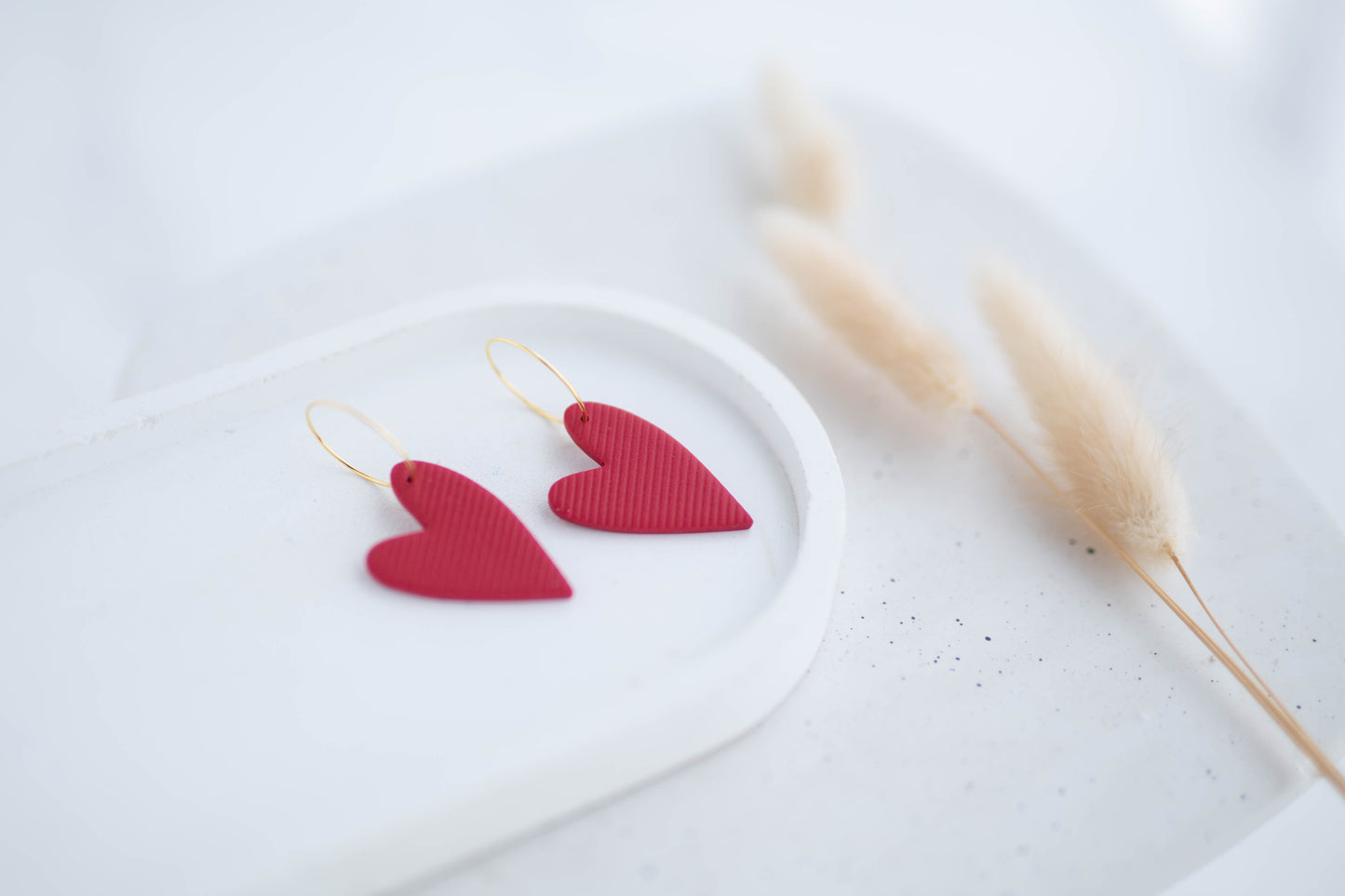 Clay Earrings | Heart Hoops | Wild Love Collection