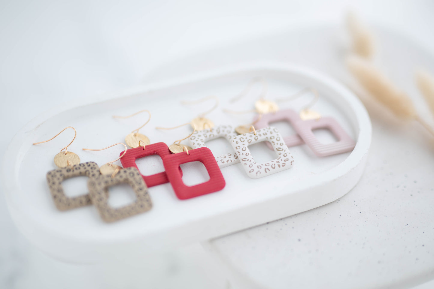 Clay Earrings | Square Dangles | Wild Love Collection