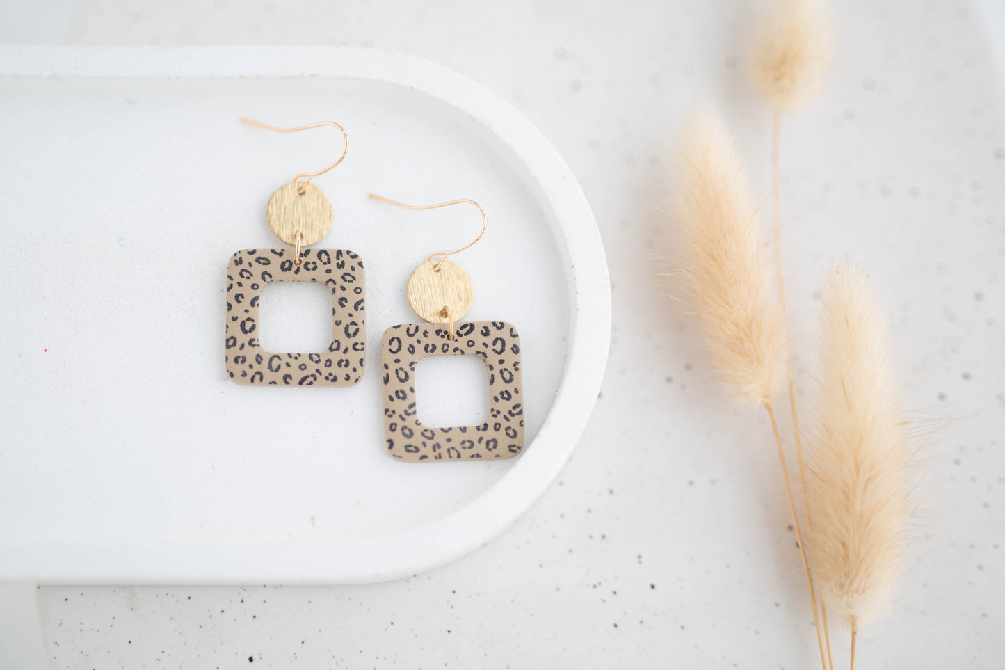 Clay Earrings | Square Dangles | Wild Love Collection