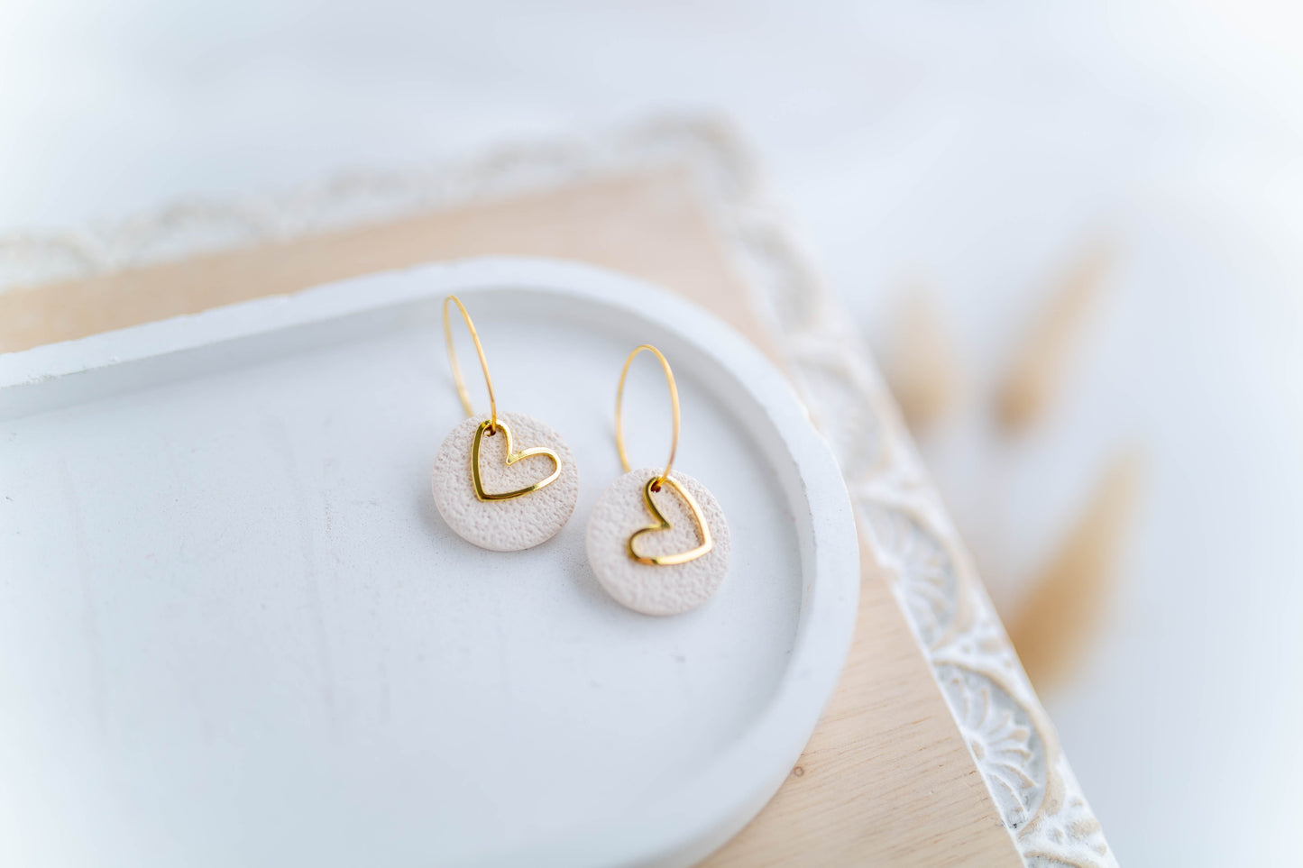 Clay Earrings | Mini Heart Hoops | Sweetheart Collection