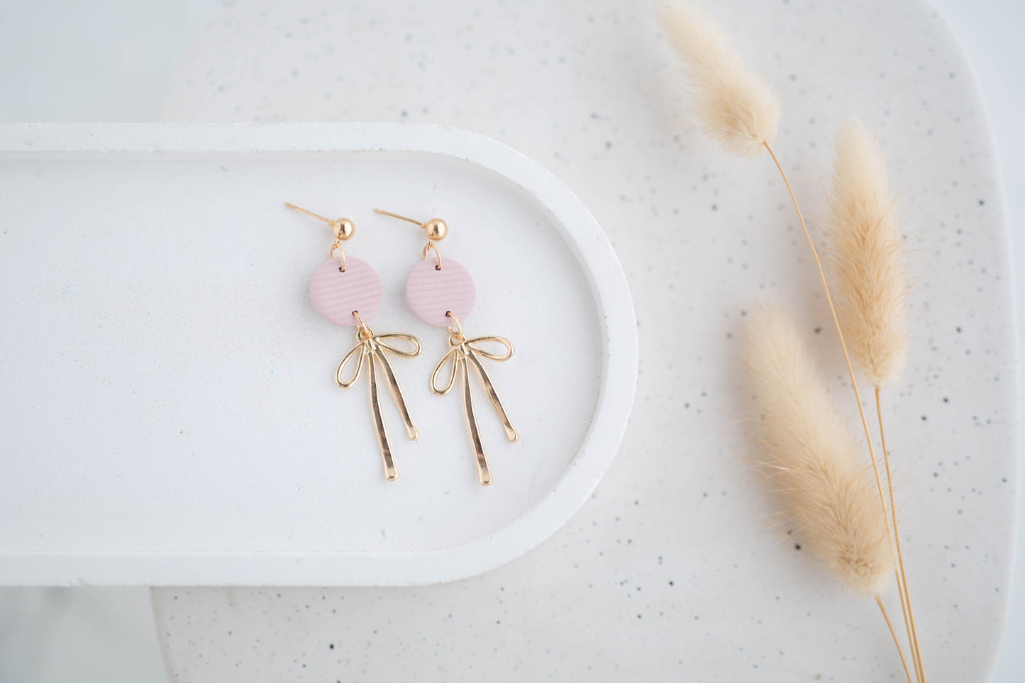 Clay Earrings | Dainty Bow Dangles | Wild Love Collection