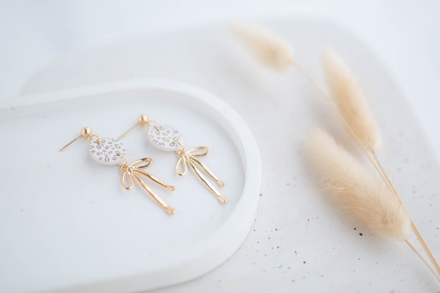 Clay Earrings | Dainty Bow Dangles | Wild Love Collection