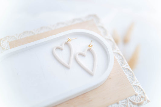 Clay Earrings | Heart Dangles | Sweetheart Collection