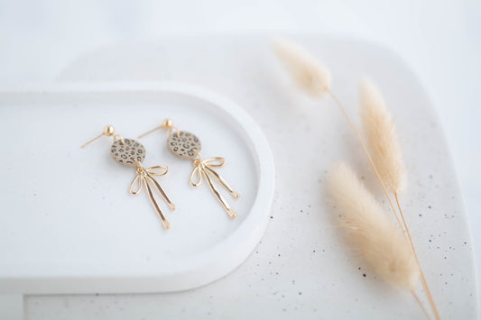 Clay Earrings | Dainty Bow Dangles | Wild Love Collection