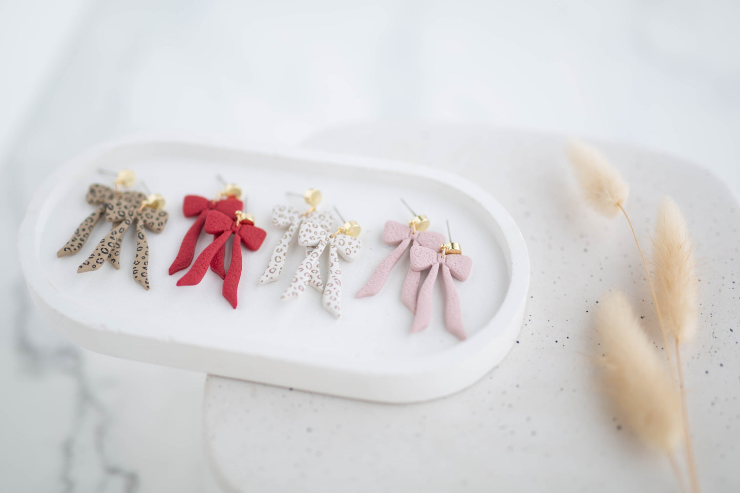 Clay Earrings | Bow Dangles| Wild Love Collection