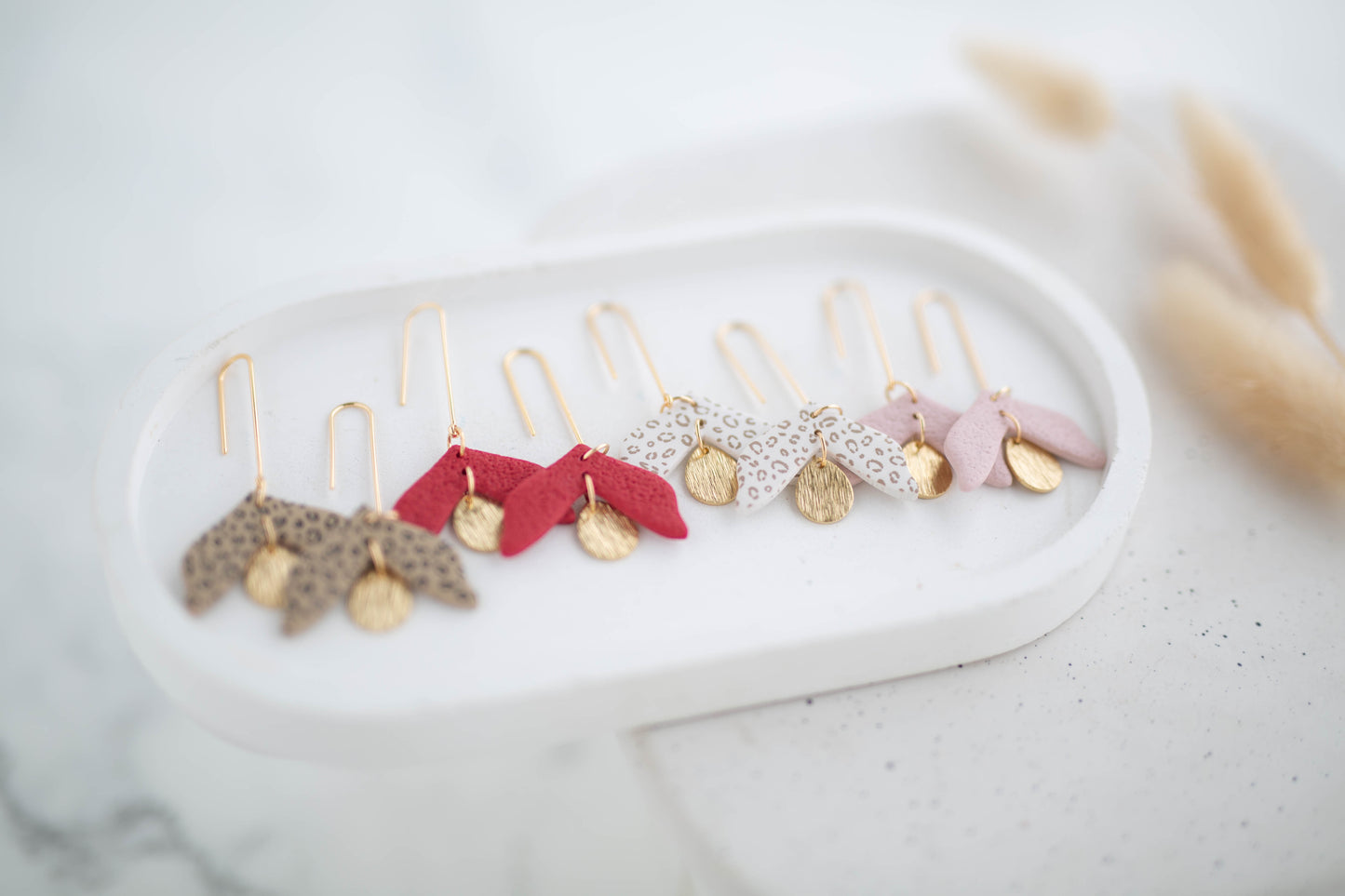 Clay Earrings | Longline Leaf Dangles | Wild Love Collection