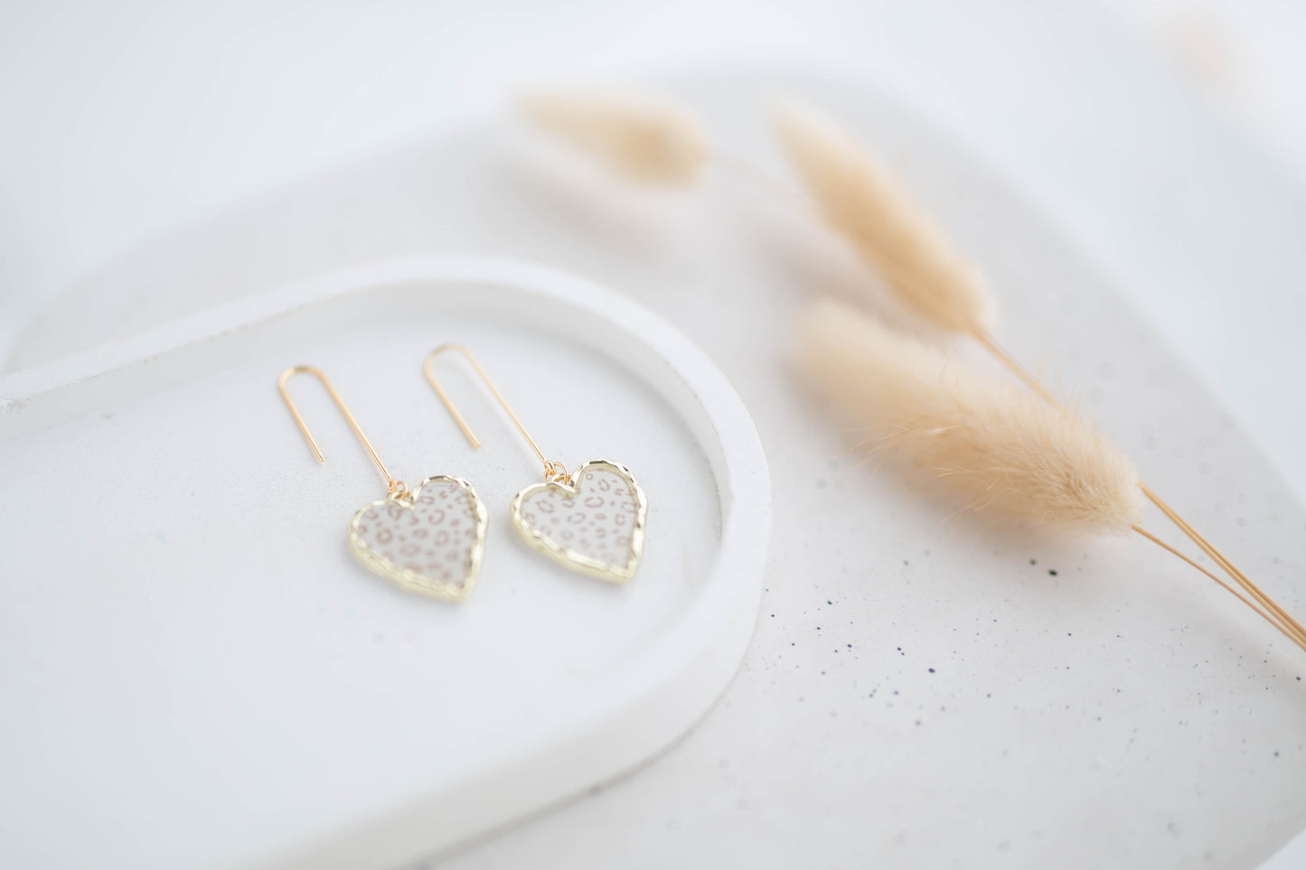 Clay Earrings | Longline Heart Dangles | Wild Love Collection