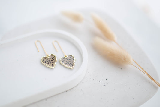 Clay Earrings | Longline Heart Dangles | Wild Love Collection