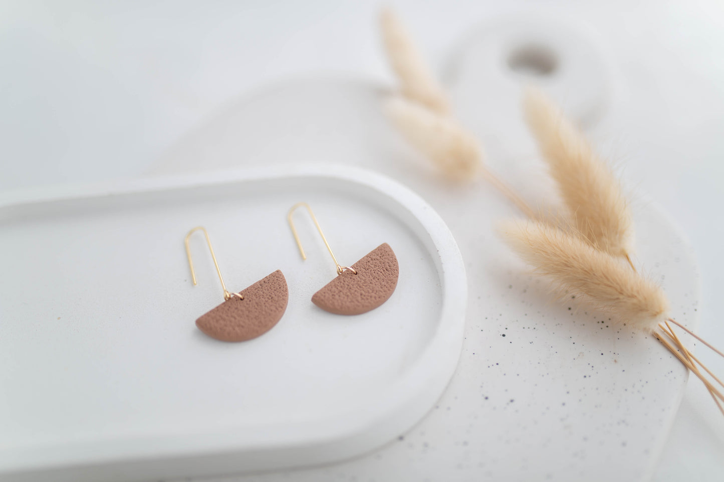 Clay Earrings | Semi Circle Drops | All Things Neutral Collection