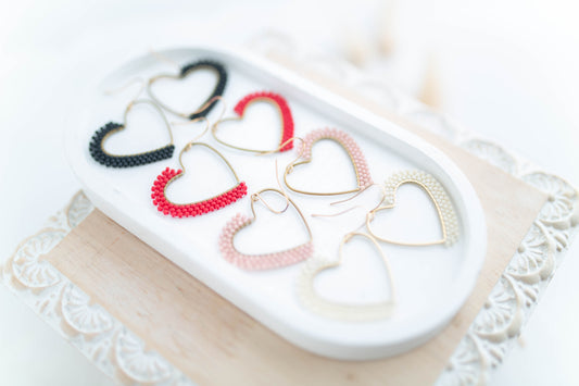 Beaded Earrings | Beaded Hearts | Sweetheart Collection