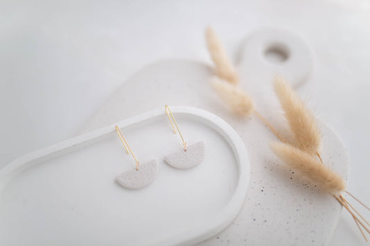 Clay Earrings | Semi Circle Drops | All Things Neutral Collection