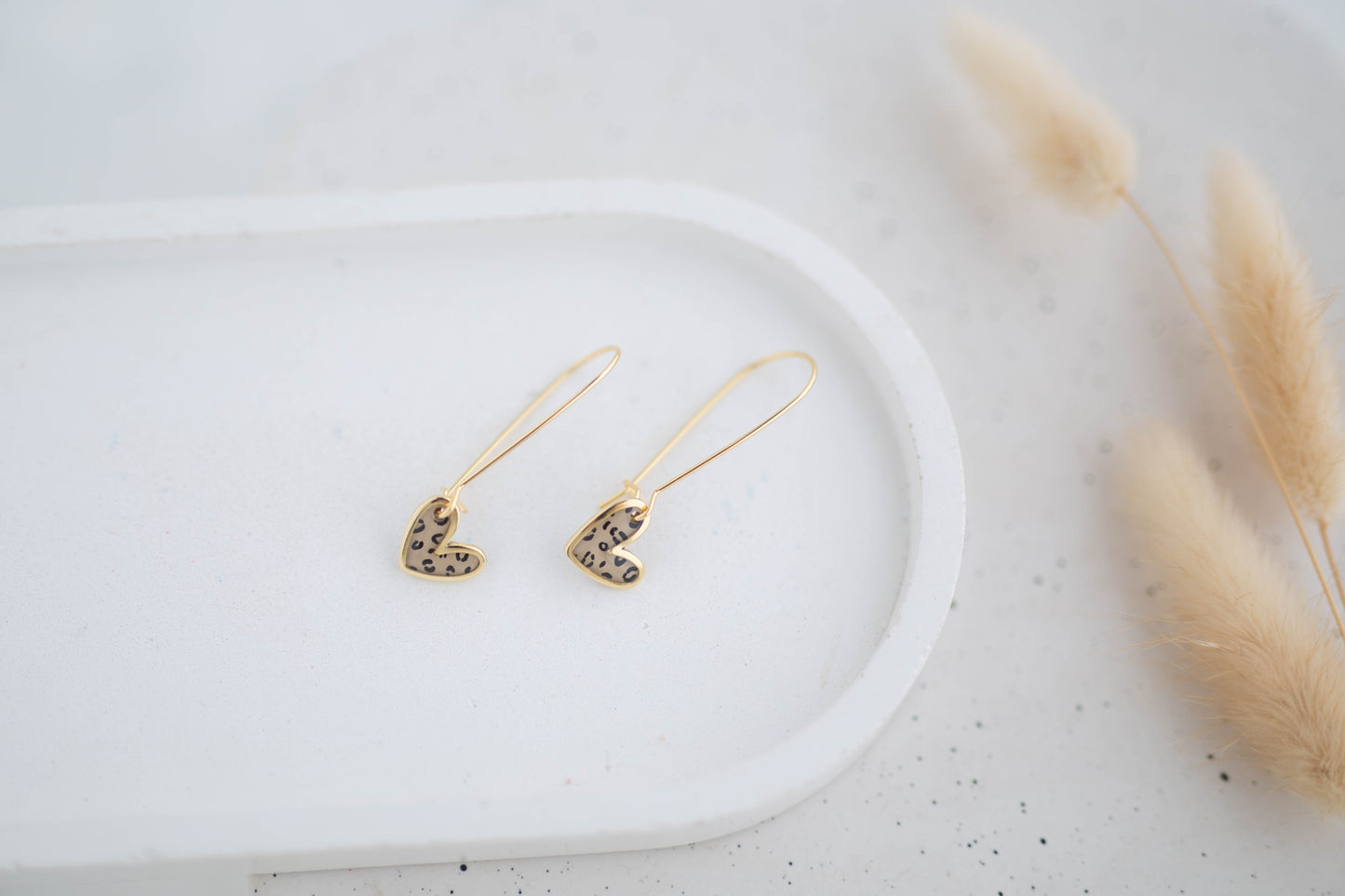Clay Earrings | Dainty Heart Longline Dangles | Wild Love Collection
