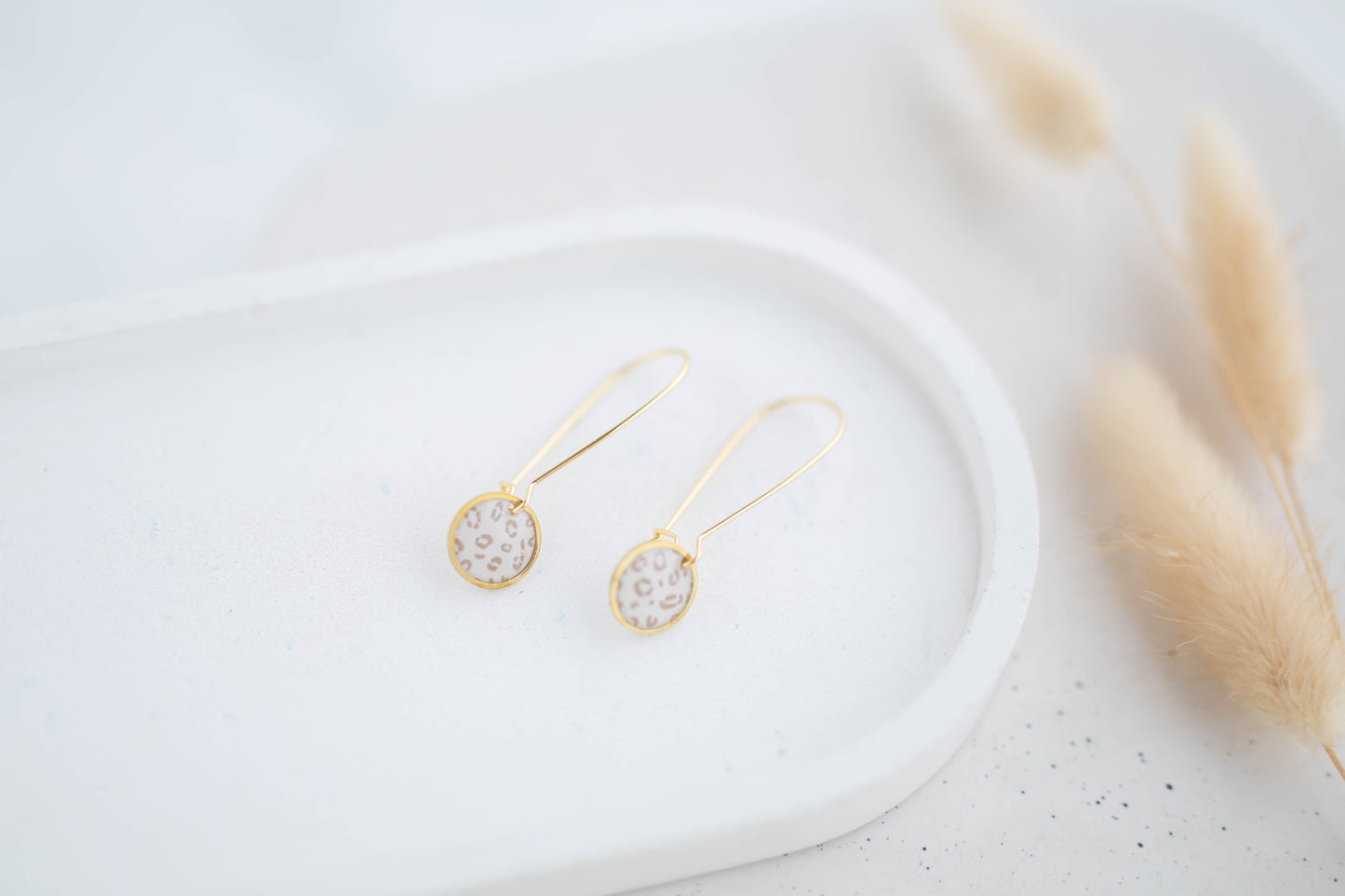 Clay Earrings | Dainty Circle Longline Dangles | Wild Love Collection