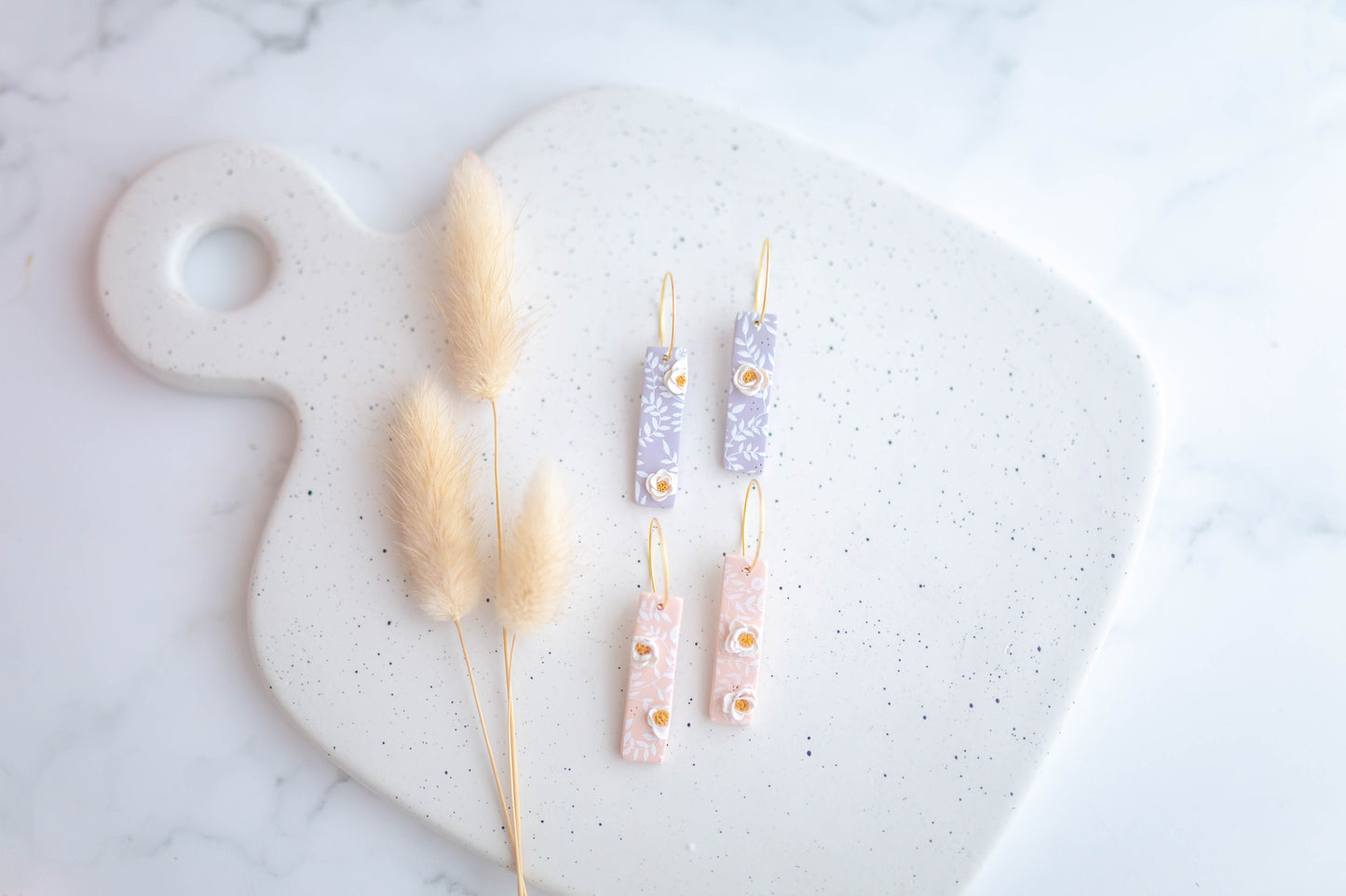 Clay Earring | Floral Simple Hoops | Mother's Day Collection