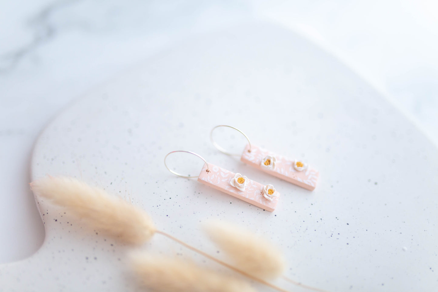 Clay Earring | Floral Simple Hoops | Mother's Day Collection