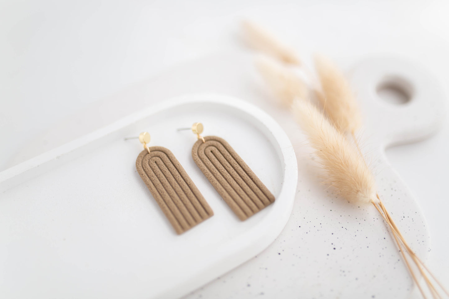 Clay Earrings | Longline Arches | All Things Neutral Collection