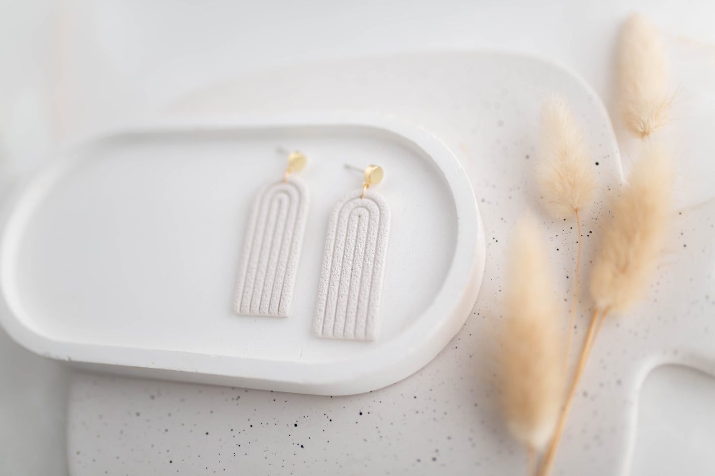 Clay Earrings | Longline Arches | All Things Neutral Collection