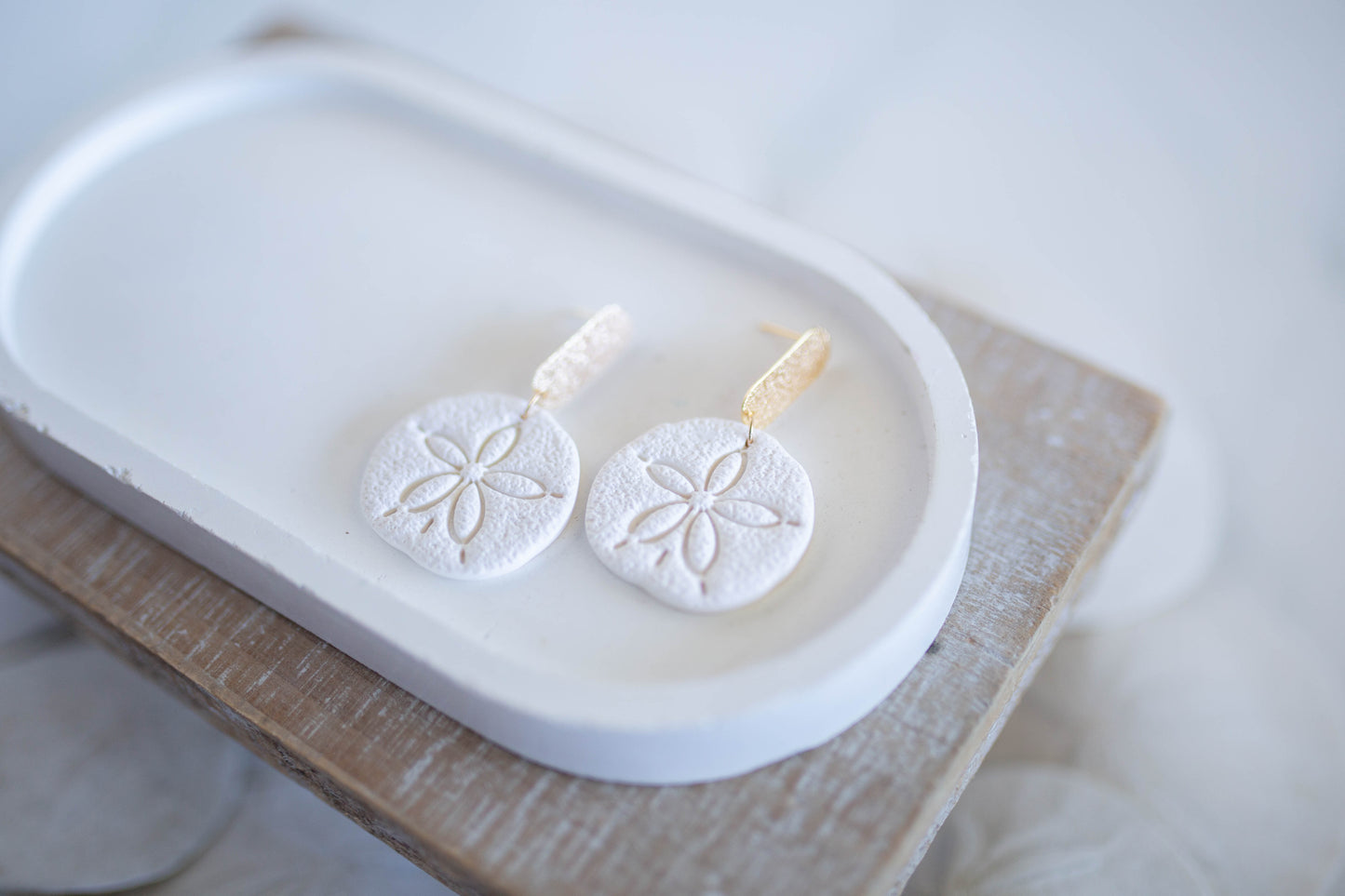 Clay Earrings | Sand Dollar Dangles | Coastal Shores Collection
