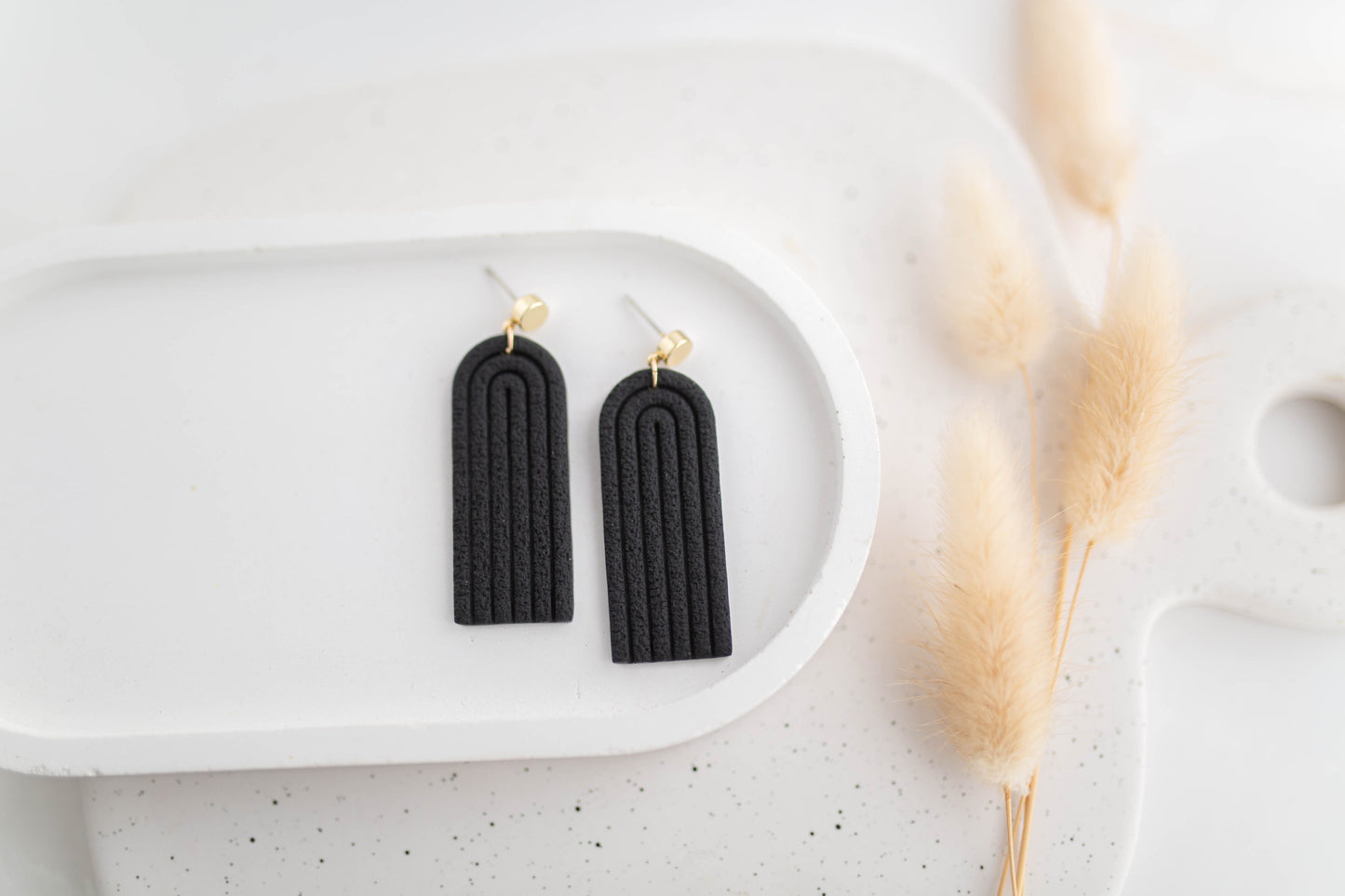 Clay Earrings | Longline Arches | All Things Neutral Collection