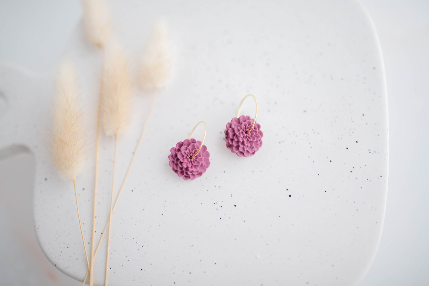 Clay Earrings | Dahlia Mini Hoops